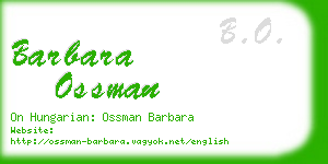 barbara ossman business card